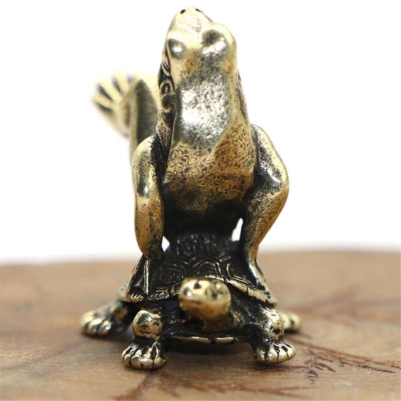Antique Play Brass Tortoise Frog Miniature Statue Decoration Desk Decoration Home Decoration Bronze