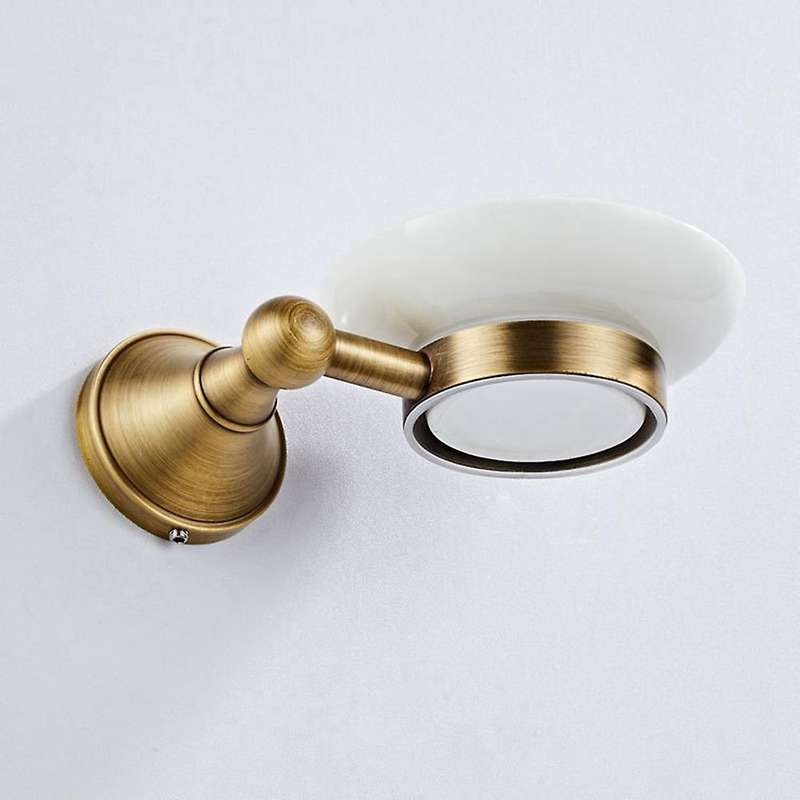 Antique Soap Dish Holder Bronze Brushed Bathroom Soap Dishes Holder with Ceramic Dish Holders for Ba