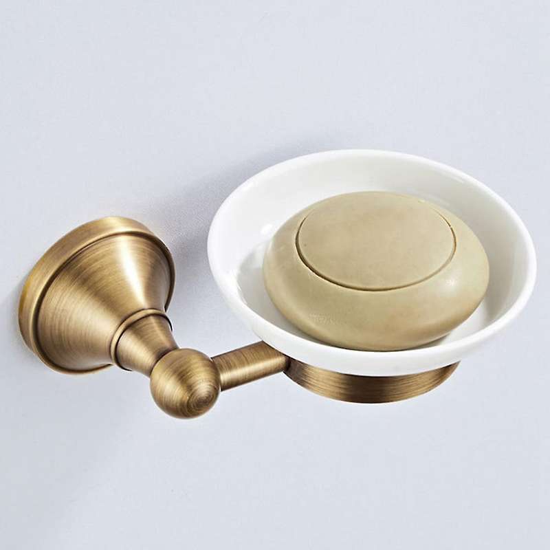 Antique Soap Dish Holder Bronze Brushed Bathroom Soap Dishes Holder with Ceramic Dish Holders for Ba