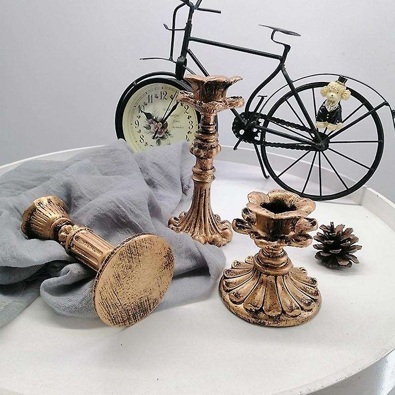 Antique Candlestick Resin Candle Accessory Retro Candle Holder French Candle Sconce Candlestick Home