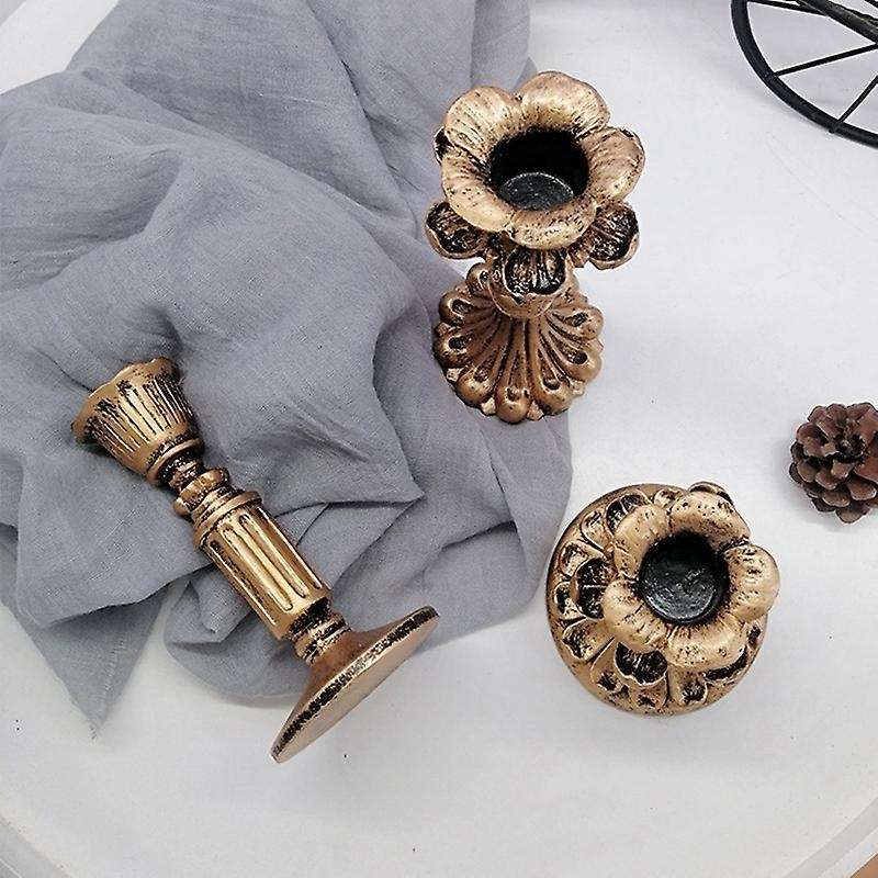 Antique Candlestick Resin Candle Accessory Retro Candle Holder French Candle Sconce Candlestick Home