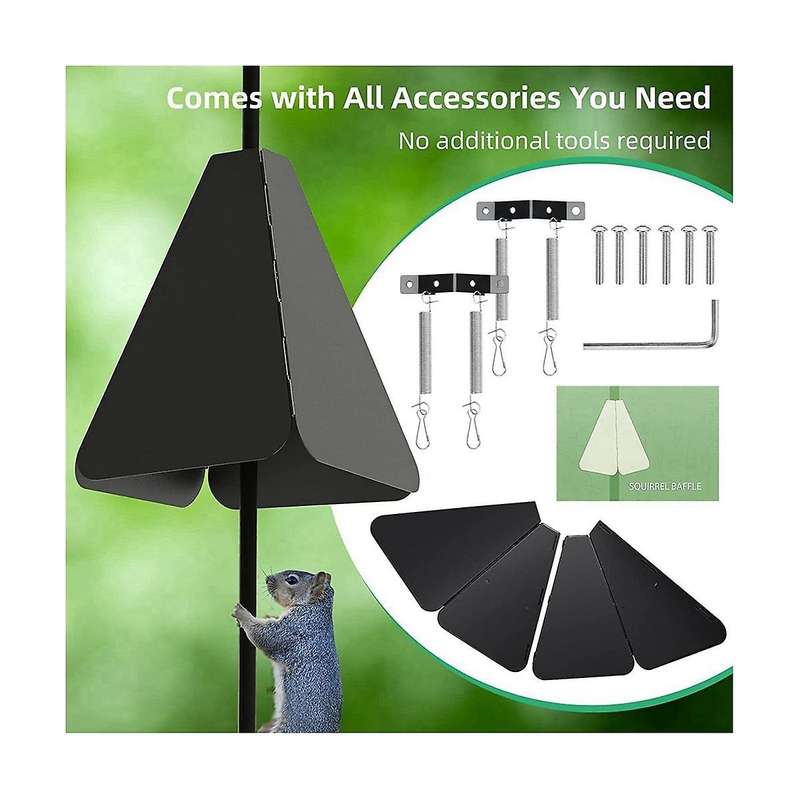 Anti-rust Squirrel Baffle Foldable Hanging Squirrel Flapper Wrap Around Squirrel Proof Baffles Outdo