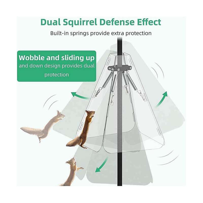 Anti-rust Squirrel Baffle Foldable Hanging Squirrel Flapper Wrap Around Squirrel Proof Baffles Outdo
