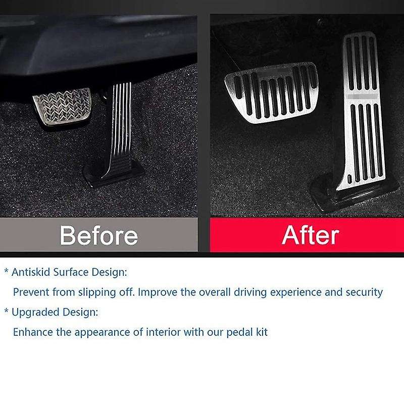 Anti-Slip Aluminum Alloy Reset Brake and Gas Accelerator Pedal Covers for 2018 2019 2020 Foot Pedal