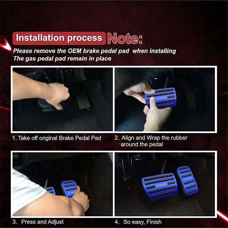 Anti-Slip Performance Foot Pedal Pads for 10Th ,Auto No Drilling Aluminum Brake and Accelerator Peda