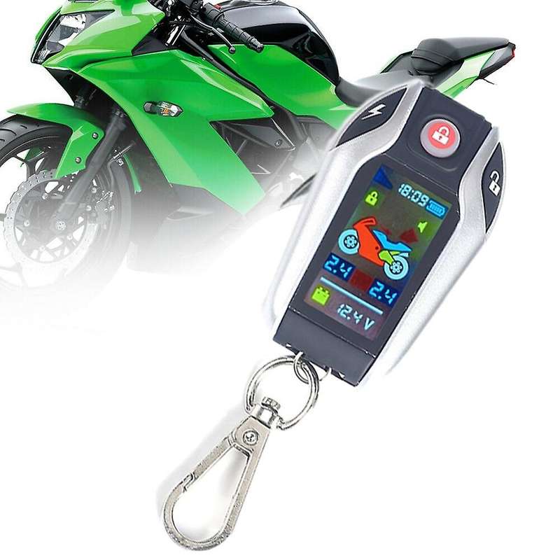Anti-Theft Digital Motorcycle Alarm System Remote Engine Start Remote Locating LCD with Tire Pressur
