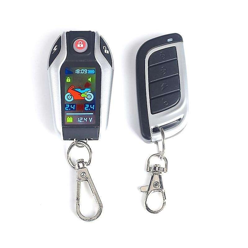 Anti-Theft Digital Motorcycle Alarm System Remote Engine Start Remote Locating LCD with Tire Pressur