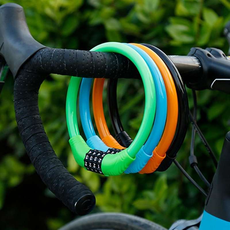 Anti-Theft Lock Code Lock Electric Bicycle Scooter Universal Ring Lock Bicycle Portable Code Lock, B