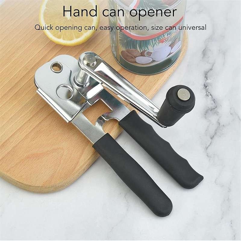 Anual Can Opener, Cut Safe Can Opener Stainless Steel Can Opener Side Cut Can Opener Hand Crank Can