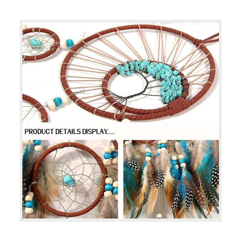AquaBlue Dream Catchers Dream Catcher Trees of Life Wall Decor for Bedroom, Handmade Dreamcatcher