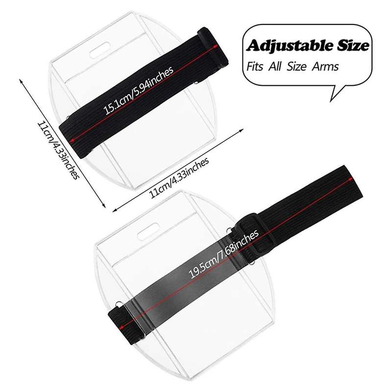 Arm Badge Holder Armband ID Card Badge Holder with Adjustment Buckle Universal Size for Work Passes