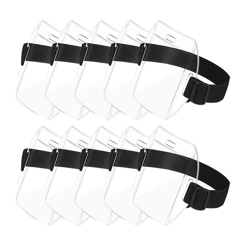 Arm Badge Holder Armband ID Card Badge Holder with Adjustment Buckle Universal Size for Work Passes