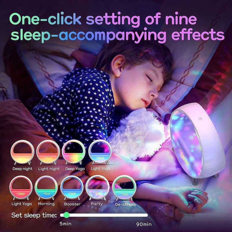 Arches Alarm Clock Sunrise Alarm Clock Wake Up Light Light Therapy Lamp Sound Machine(EU Plug)