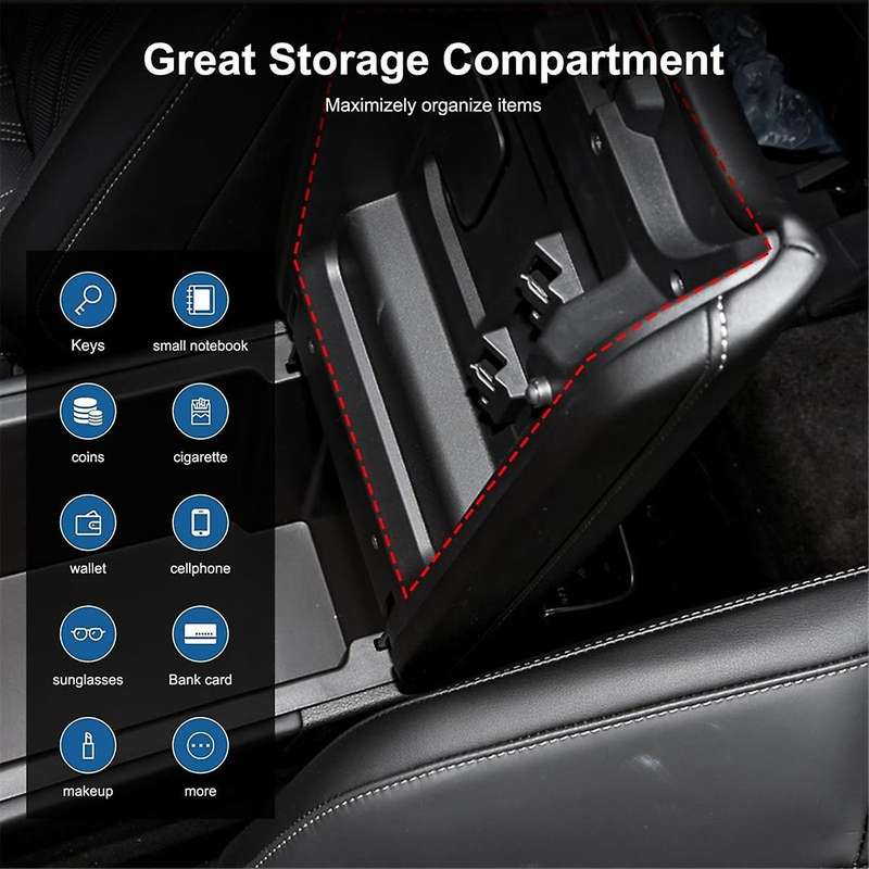 Armrest Hidden Storage Box for 2022 2023 2024 Center Console Organizer Tray Insert Accessories