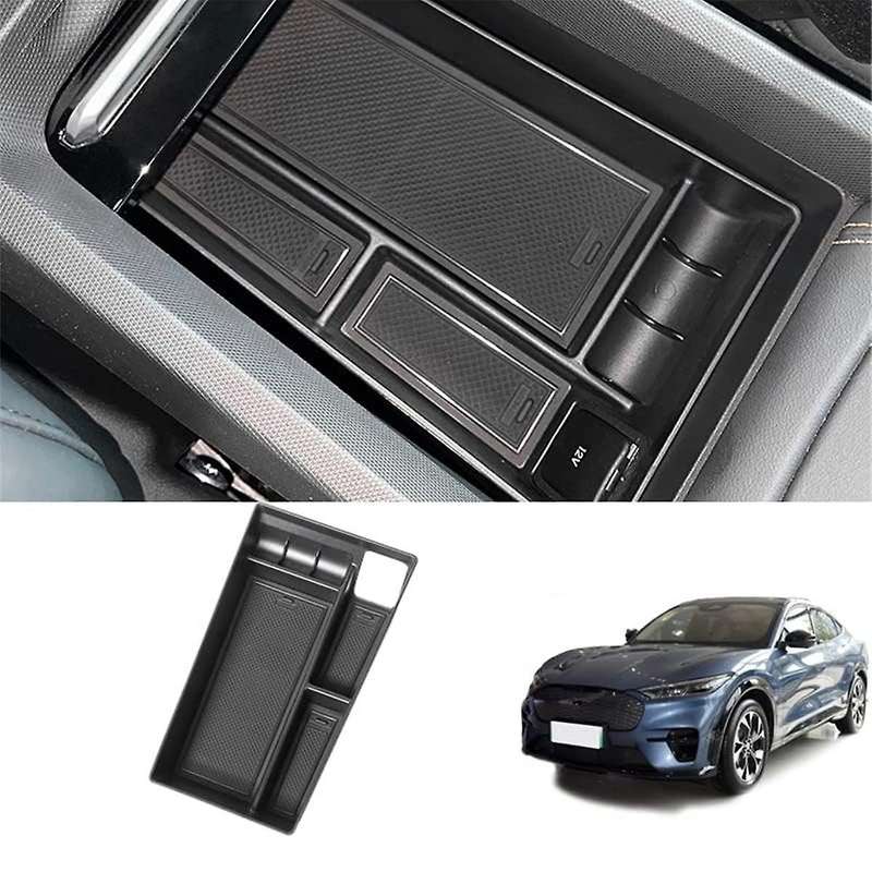 Armrest Storage Box Organizer Center Console Tray for Mach-E 2021-2023 Interior Accessories