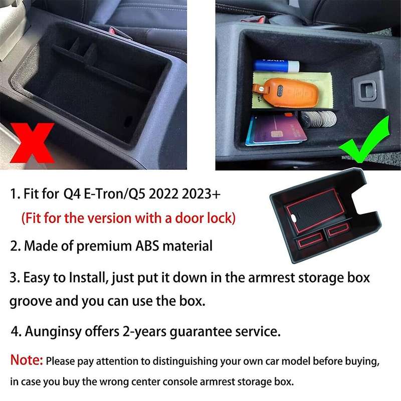 Armrest Storage Box for E- 2022-2023 Q5 Center Console Organizer Tray Armrest Storage Interior Acce