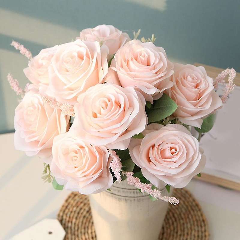 Artificial Blue Roses Flowers Silk Flower Bouquet Home Garden Decoration Wedding Roses Blue