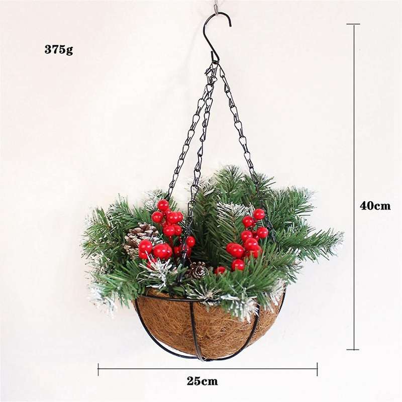 Artificial Christmas Hanging Basket,decorated,berry Clusters, Christmas-collection Decor C