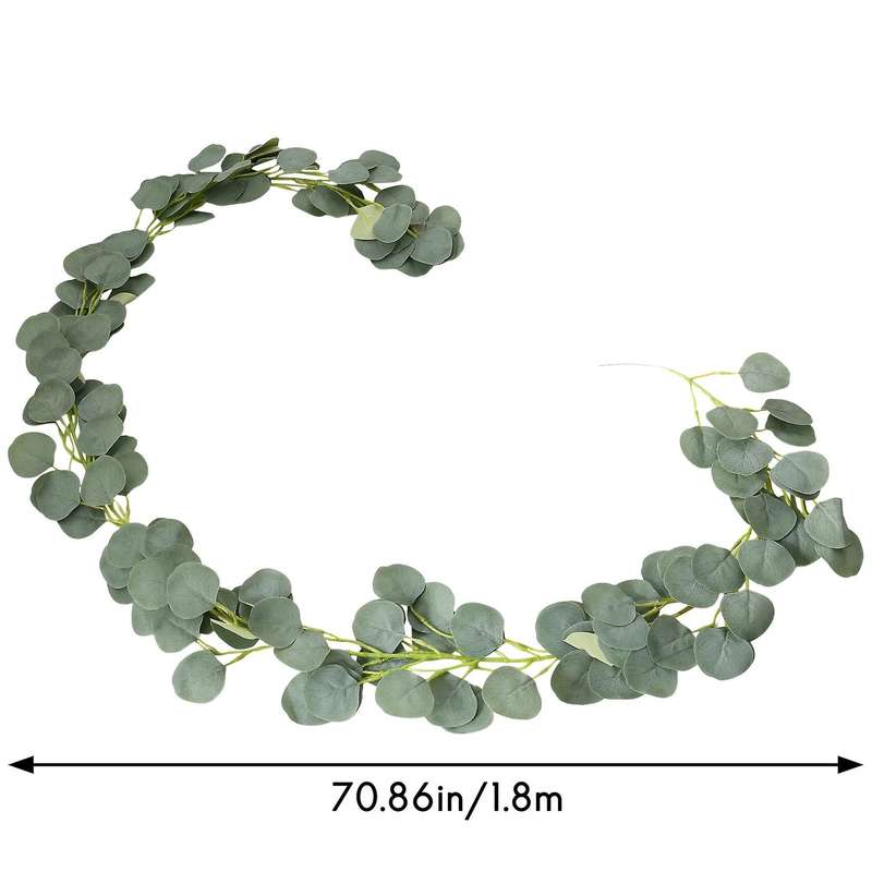 Artificial Eucalyptus Garland Greenery Eucalyptus Vines Faux Silver Dollar Eucalyptus Strands For