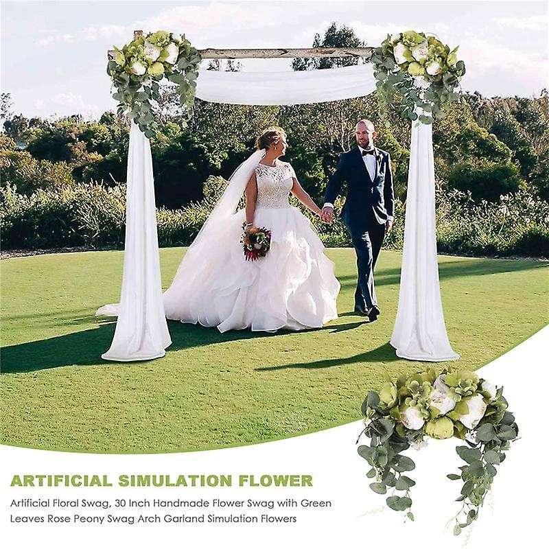 Artificial Floral , 30 Inch Handmade Flower with Arch Garland Simulation Flowers