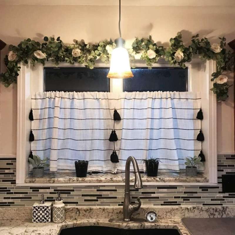 Artificial Flower Eucalyptus Garland with Camellias, 6Ft Fake Hanging Flower Vine for Wedding,Garden