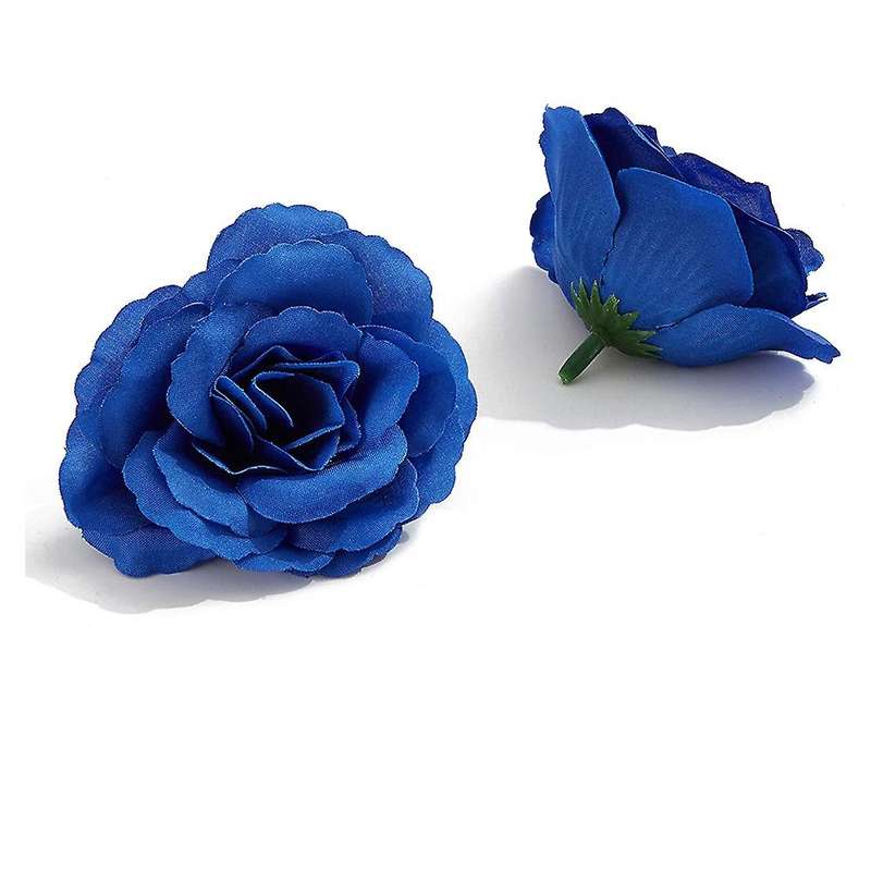 Artificial Flowers Silk Flower Heads,50Pcs for Hat Clothes Album Decoration, Wedding Decoration (Dar