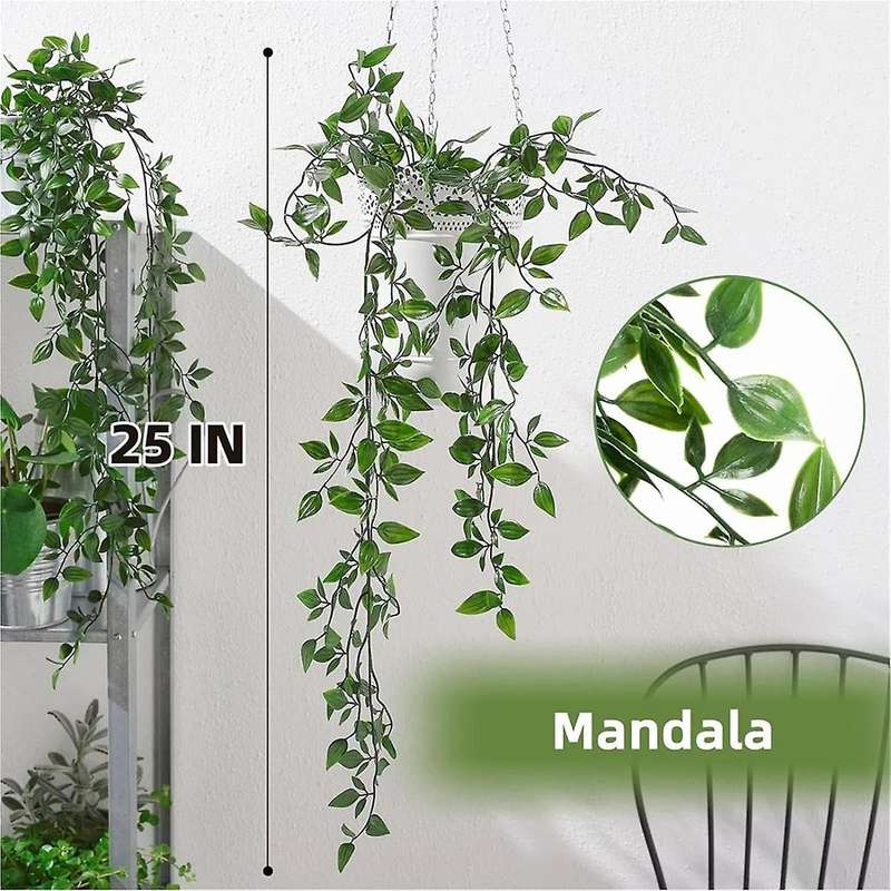 Artificial Hanging Plants 4 Pcs Artificial Hanging Potted Mandala, Eucalyptus Vine, String Of ,for H