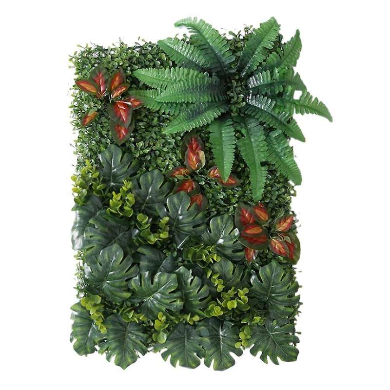 Artificial Grass Diy Miniature Lawn, Garden Ornament, Red Leaves
