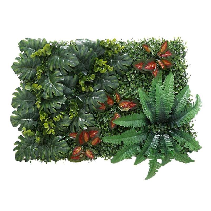 Artificial Grass Diy Miniature Lawn, Garden Ornament, Red Leaves