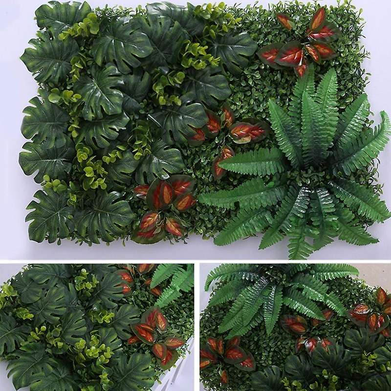 Artificial Grass Diy Miniature Lawn, Garden Ornament, Red Leaves