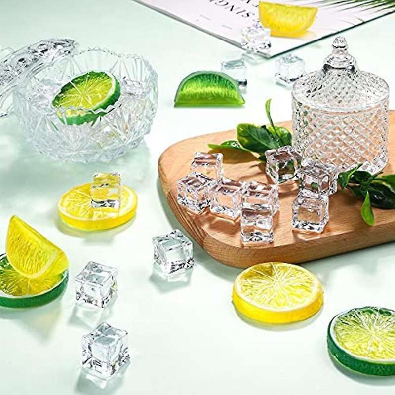 Artificial Lemon Slices Blocks Clear Ice Lemon Blocks Fruit Ice Model
