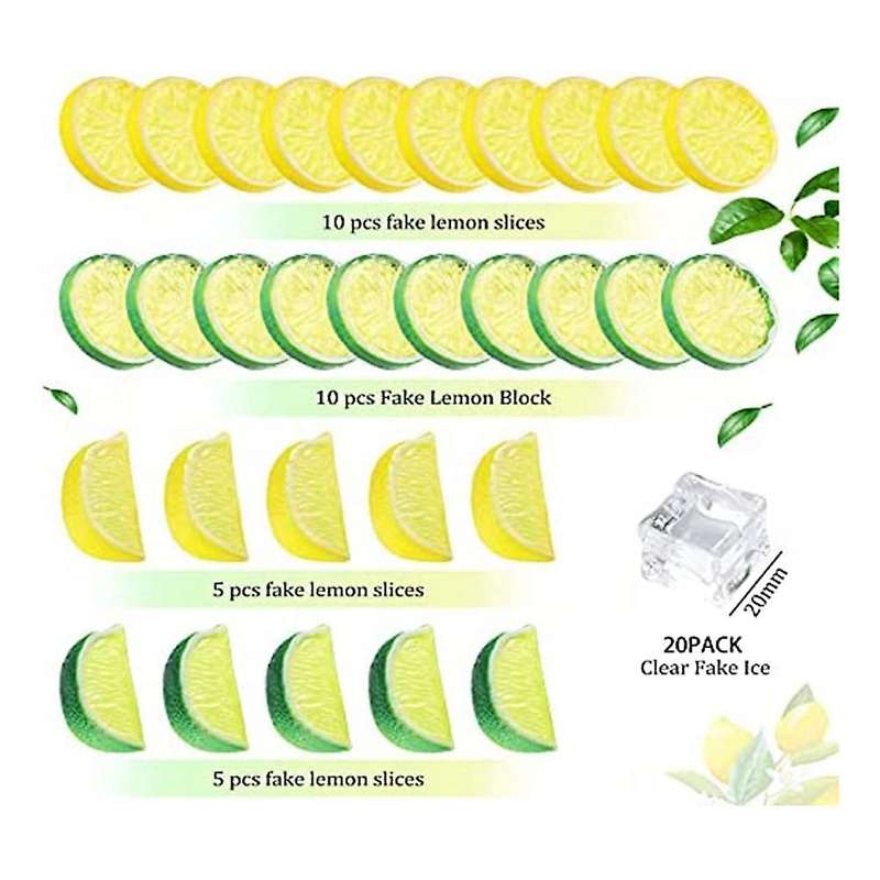 Artificial Lemon Slices Blocks Clear Ice Lemon Blocks Fruit Ice Model
