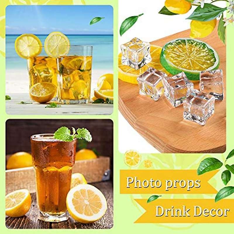 Artificial Lemon Slices Blocks Clear Ice Lemon Blocks Fruit Ice Model