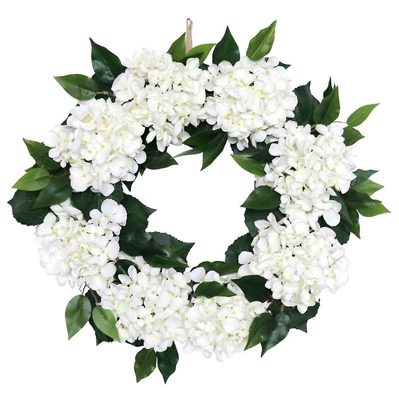Artificial Hydrangea Wreath Spring Summer Wreath for Farmhouse Home Wedding Party Wall Windows Outdo