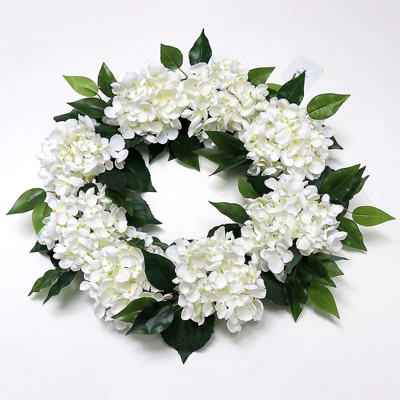 Artificial Hydrangea Wreath Spring Summer Wreath for Farmhouse Home Wedding Party Wall Windows Outdo