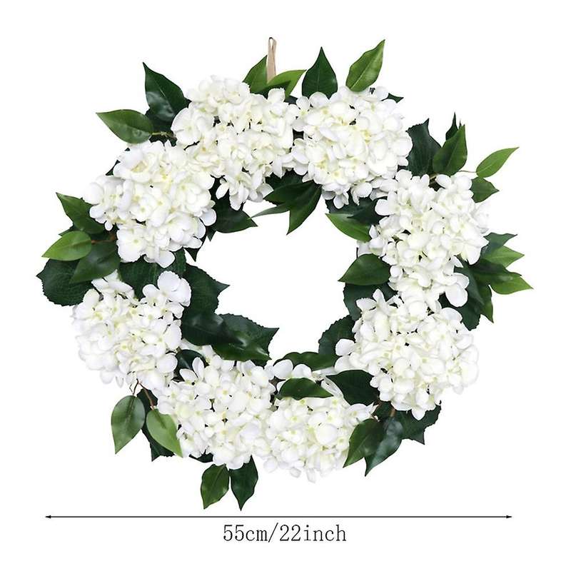 Artificial Hydrangea Wreath Spring Summer Wreath for Farmhouse Home Wedding Party Wall Windows Outdo