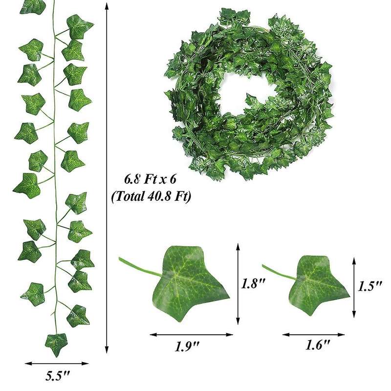Artificial Ivy - 6 Strands Artificial Ivy, Ivy Garland Decorations, Plants, Vine, Vine Decoration