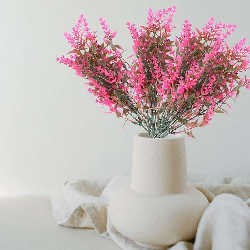 Artificial Lavender Flowers 9 Bundles Outdoor Flowers for Decoration Uv Resistant No Fade Faux Plas