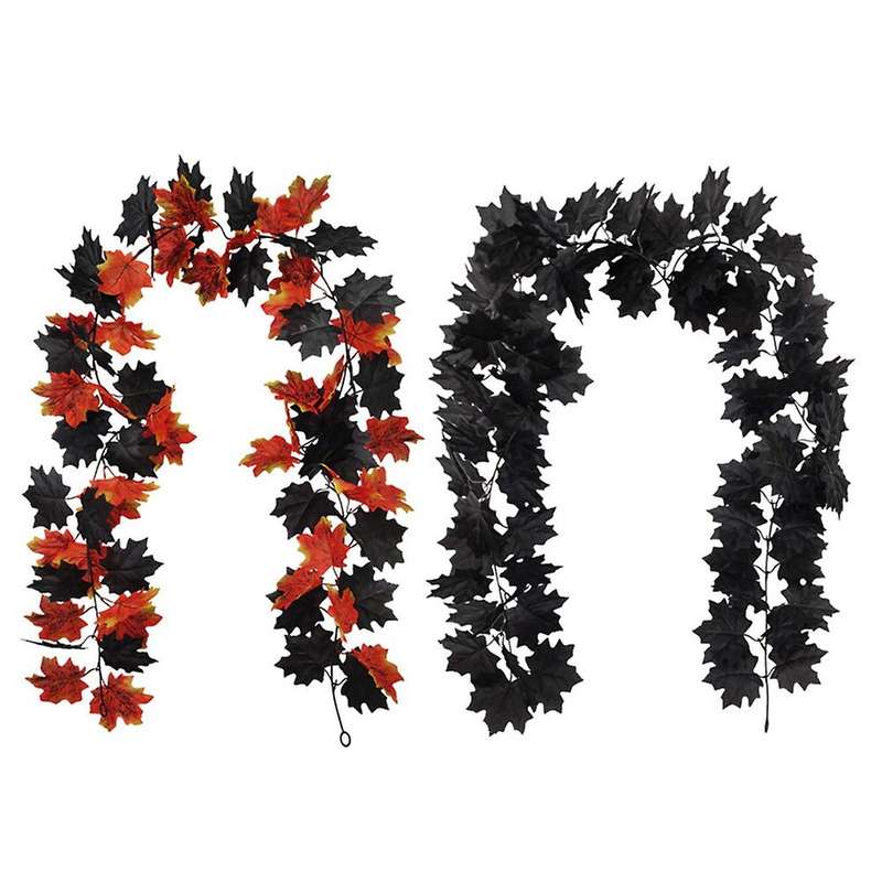 Artificial Maple Leaf Plants Are Decorated for Halloween Thanksgiving in Family Wall Hanging Leaf Ga