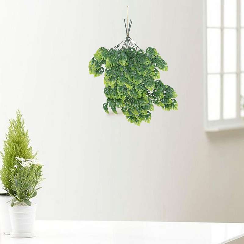 Artificial Monstera Leaves Garland Plants,hanging Faux Tropical Monstera Palm Leaves for Garden Han