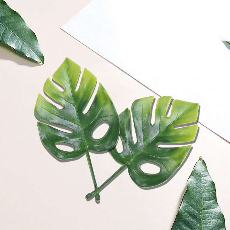 Artificial Monstera Leaves Garland Plants,hanging Faux Tropical Monstera Palm Leaves for Garden Han