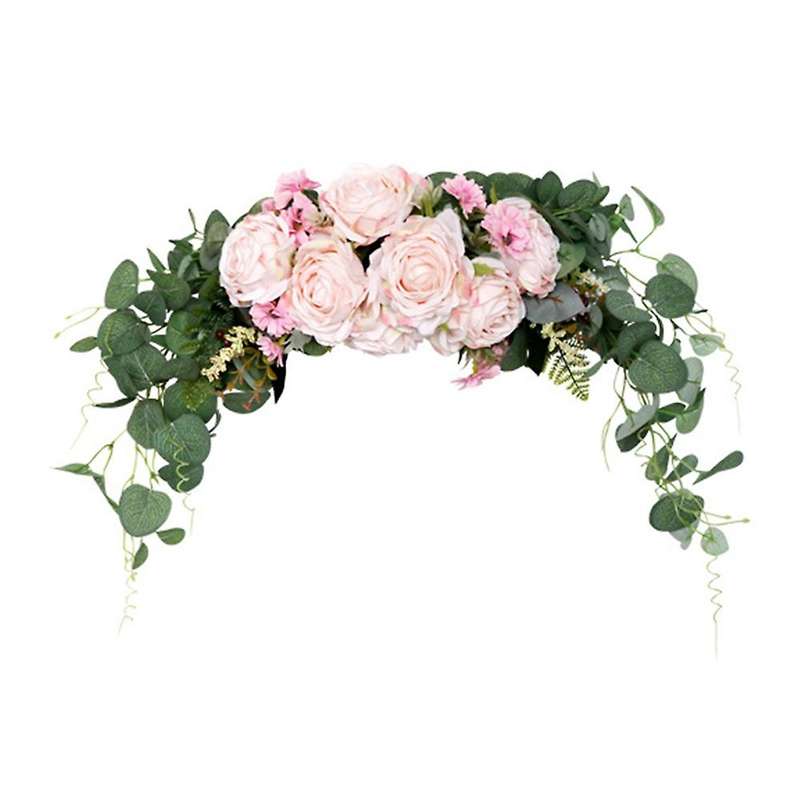 Artificial Rose Flower , Faux with Pink Flowers for Front Door Arch Wedding Party Mirror Tabletop Ch