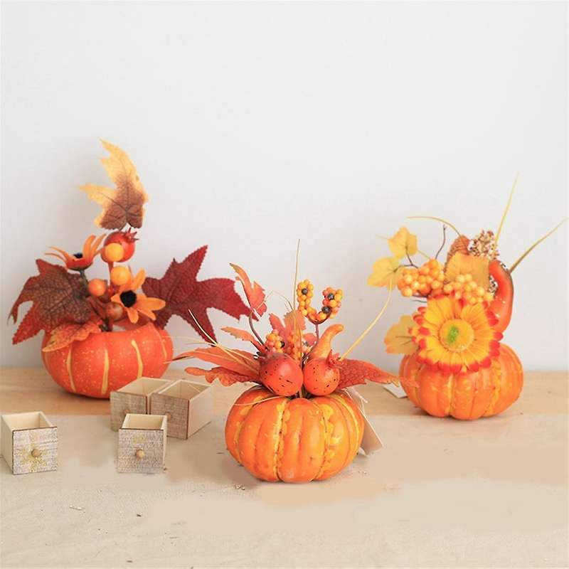 Artificial Pumpkin Flower,fall Pumpkin Centerpiece,harvest Photo Props, Party Decor Centerpieces Or