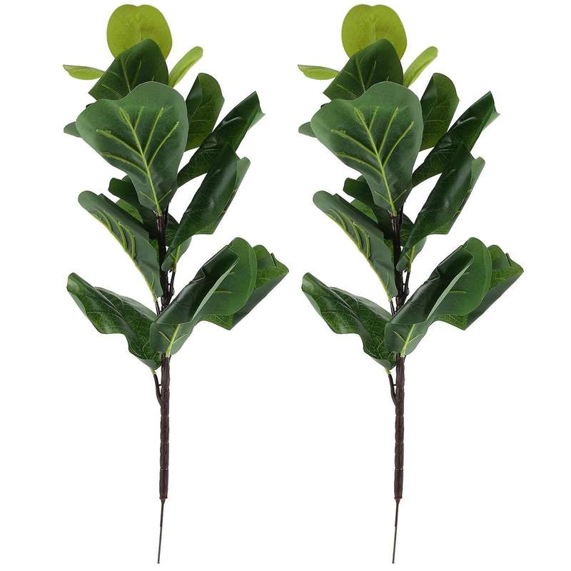 Artificial Plants Fiddle Leaf Fig Faux Ficus Compatible Window Box Decor