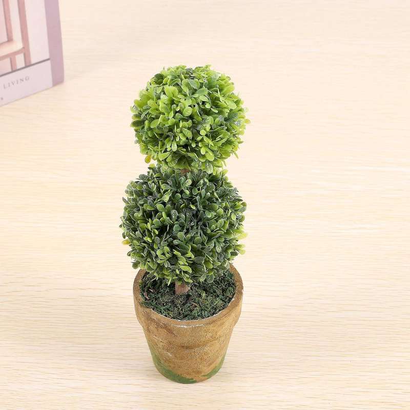 Artificial Plastic In Pots Plant Potted Decor Garden Yard Indoor Outdoor Pattern:Two Ball