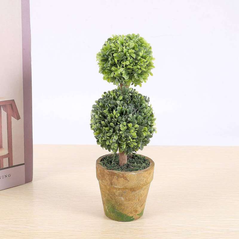 Artificial Plastic In Pots Plant Potted Decor Garden Yard Indoor Outdoor Pattern:Two Ball