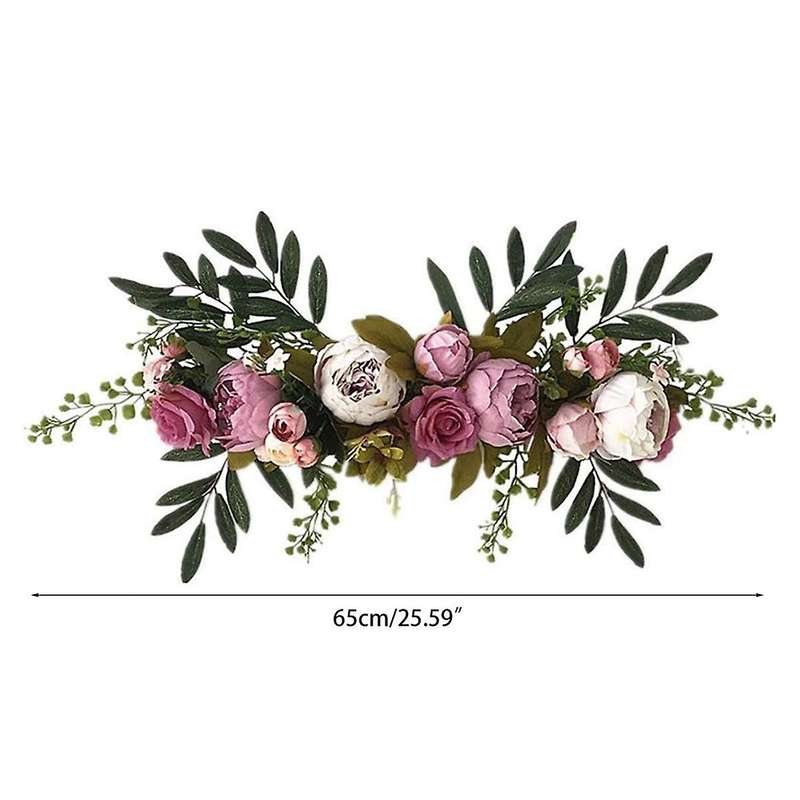 Artificial Rose Flower Swags,Decorative Swags with Fake Roses Green Leaf for Home Room Garden Decora