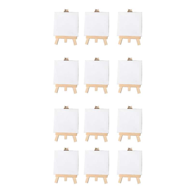 Artists 3 Inch X3 Inch Mini Canvas & 5 Inch Mini Easel Set Painting Craft Drawing - Set Contains: 1