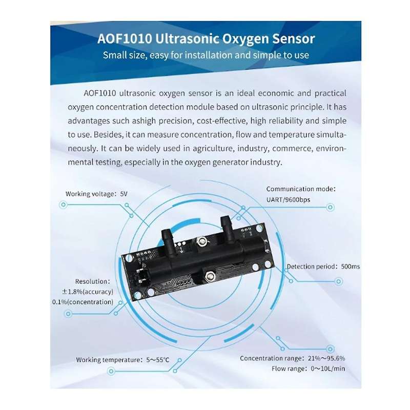 ASAIR AOF1010 Ultrasonic Oxygen Concentration Flow Sensor(A)