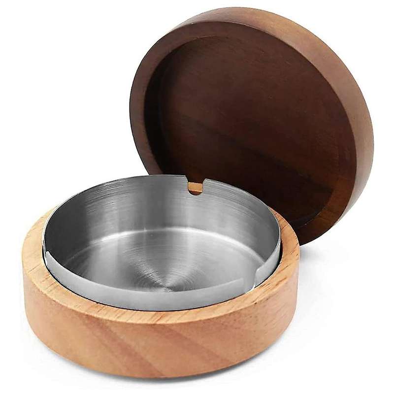 Ashtray with Lid, Smokeless Ashtray, Windproof Ashtray for Indoor or Outdoor Cigarettes, Stainless S